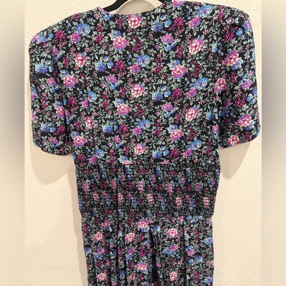 Vintage Floral Black Dress - Picture 4 of 8